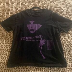 RAF Simons Festival of Fools Graphic T-Shirt Size Mens Medium Black Band Tee M